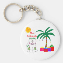 Noël de Hawaïen de Samoyed Porte-clé
