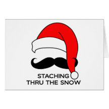 Noël de moustache - Staching par la neige Cartes De Vœux