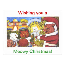 Noël des chats, par Louis Wain Cartes Postales
