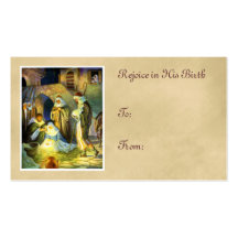 Noël d'étiquette de cadeau de Manger Jésus Cartes De Visite Personnelles