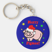 Noël drôle de porc porte-clés