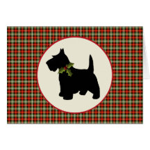 Noël écossais de plaid de chien de Scottie Cartes De Vœux