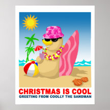 Noël est frais, saluant fraîchement du sandma poster