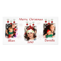 Noël fait sur commande ornemente des cartes photos modèle pour photocarte