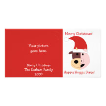 Noël MOO-y et jours heureux de Hoggy ! Photocarte Customisée
