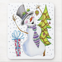 Noël Mousepad/bonhomme de neige de tapis de souris