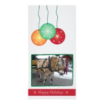 Noël ornemente le carte photo personnalisable cartes de vœux avec photo