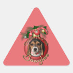 Noël - plate-forme les halls - beagles stickers en triangle