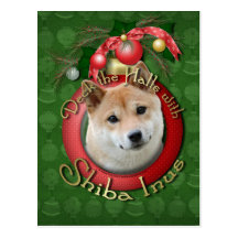 Noël - plate-forme les halls - Shiba Inu Cartes Postales