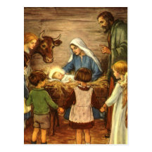 Noël religieux vintage, nativité, bébé Jésus Cartes Postales