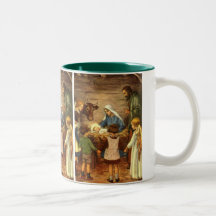 Noël religieux vintage, nativité, bébé Jésus Tasse
