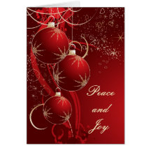 Noël rouge élégant cartes de vœux