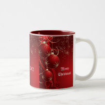 Noël rouge élégant tasse