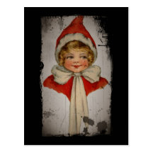 Noël vintage de fille d'Elf Cartes Postales