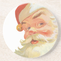 Noël vintage, le père noël gai avec un secret dessous de verre