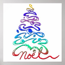 Noel Xmas Tree Poster