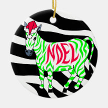 Noel Zebra Christmas Christmas Tree Ornaments