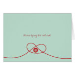 Noeud rouge + Double carte d'invitation du bonheur