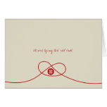 Noeud rouge + Double carte d'invitation du bonheur