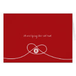 Noeud rouge + Double carte d'invitation du bonheur