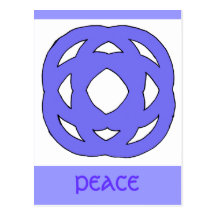 Noeud simple bleu de cercle cartes postales