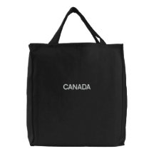 Noir/blanc du CANADA brodés par sac fourre-tout de