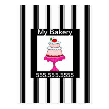Noir, blanc et rose, boulangerie carte postale
