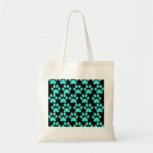 Noir bleu turquoise d'empreintes de pattes mignons sacs en toile