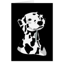 Noir dalmatien de carte de voeux de chien