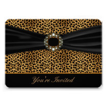 Noir de léopard tout le modèle d'invitation d'occa invitations