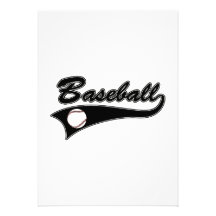 Noir de logo de base-ball cartons d'invitation personnalisés