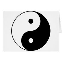 Noir de Taijitu de Chinois de signe de Taoism de Y Carte De Vœux