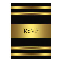 Noir élégant et or RSVP Invitation Personnalisable