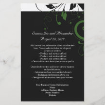 Noir et blanc avec l'accent vert de remous prospectus personnalisés