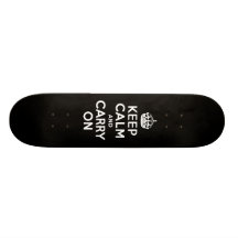 Noir et blanc gardez le calme et continuez skateboards personnalisés