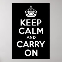 Noir et blanc gardez le calme et continuez posters