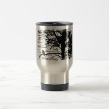 Noir et blanc silhouettez plus jamais Raven Tasse À Café