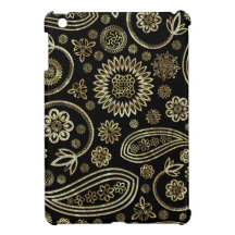 Noir et conception vintage de Paisley d'or