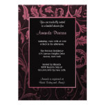 Noir et damassé de framboise - douche nuptiale invitations