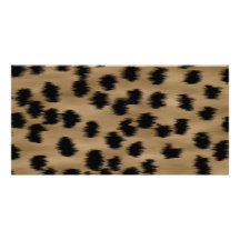 Noir et modèle d'impression de guépard de Brown Photocarte