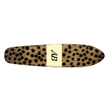 Noir et modèle d'impression de guépard de Brown Skateboards Personnalisés