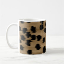 Noir et modèle d'impression de guépard de Brown Tasses À Café