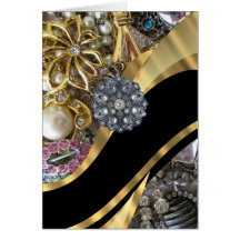 Noir et or bling cartes de vœux