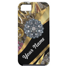 Noir et or bling coque Case-Mate iPhone 5