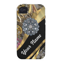 Noir et or bling coque vibe iPhone 4