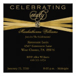 Noir et soixantième invitations de fête d'annivers