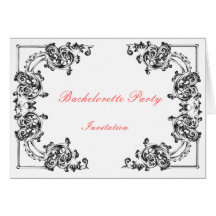 NOIR FLORAL d'invitation-CRU de partie de Bachelor Cartes
