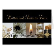Noir g de Joyeux Noël de frère et de belle-soeur Cartes