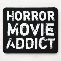 Noir Mousepad d'intoxiqué de film d'horreur Tapis De Souris