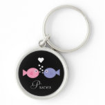 Noir personnalisable de bande dessinée de Poissons porte-clés